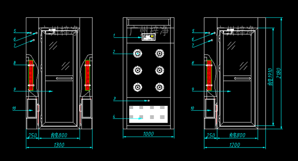 標準風淋室立體結構圖 標準風淋室立體結構圖